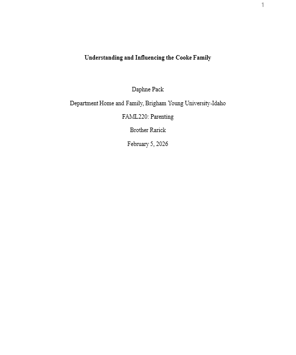 Understanding and Influencing the Cooke Family - FAML220